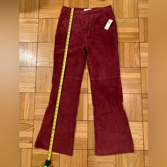 NWT Genuine suede Anthropologie burgundy red pants - Picture 9 of 14